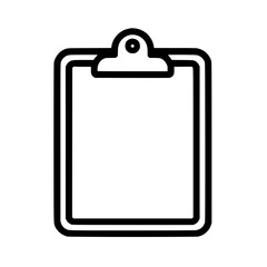 A simple -and- line drawing of a clipboard The style is minimalist suitable for icons or diagrams The clipboard is empty