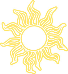 Sun symbols hand drawn, sunshine, sunset, sunlight