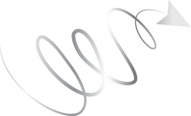 Arrow line spiral silver metallic, icon, sign