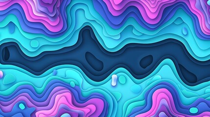 Obraz premium Colorful abstract paper cut layers creating a flowing layered background design