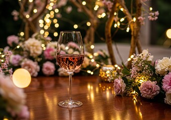 Champagne and christmas tree