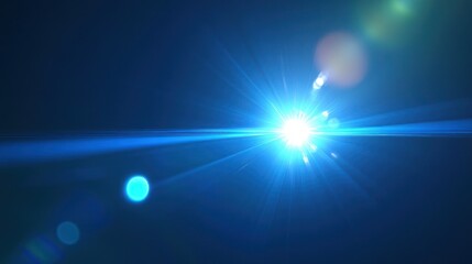 Bright blue light and its beams shining across the space