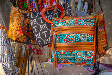 Indians Traditional Ikat pattern Embroidered handmade bags & Jodhpuri bags with aesthetic designs,...