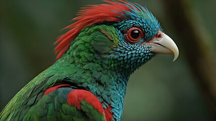 A Quetzal bird closeup photo