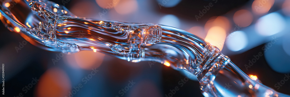 Poster close-up of translucent object with internal structures and bubbles