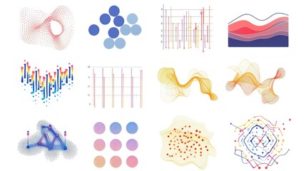 Fototapeta premium Visual of machine learning data sets and predictive modeling.