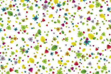 Vector colorful botanical garden fresh leaves background design element