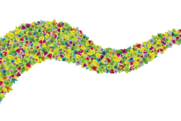 Vector colorful botanical garden fresh leaves background design element