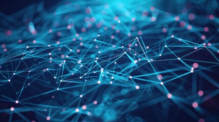 Obraz premium Abstract illustration of a machine learning algorithm with connected nodes