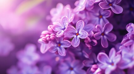 Fototapeta premium A Close Up Image of Many Purple Lilac Flowers
