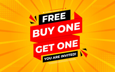 buy one get one free. Online shop discount sale background for buy 1 get 1, Special Discount marketing poster design for web and Social. sale banner vector template Design.
