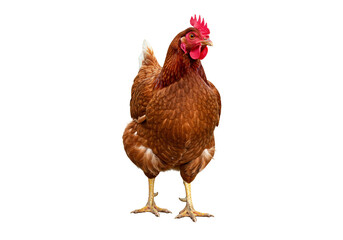 Brown laying hen PNG, domestic bird isolated on transparent background