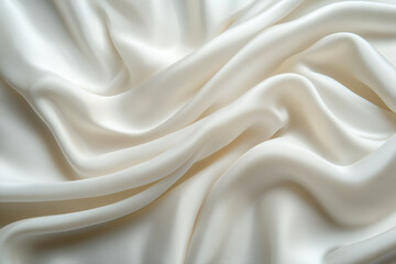 Obraz premium White silk fabric billows in the wind against a serene blue sky, creating a sense of movement and elegance in a minimalist outdoor setting.