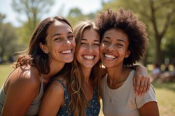 Fototapeta premium Capturing the happiness and unity of friendship