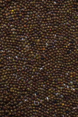 Flatlay of Organic Black Peas. Black-eyed peas also called parched peas or dapple peas or Kala Vatana Desi Black Peas.