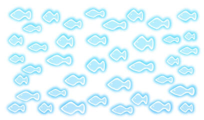 Blue glowing fish pattern frame.