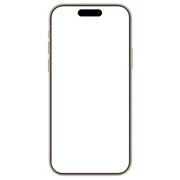 Mockup of modern smartphone with transparent screen and background 