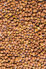 Flatlay of Organic Brown Chickpeas. Black chickpeas, also known as kala chana, Bengal gram,Egyptian pea.