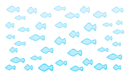Blue watercolor fish pattern design