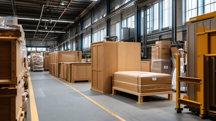 An furniture in a storage facility, Distribution warehouse household items, Furniture, Organization