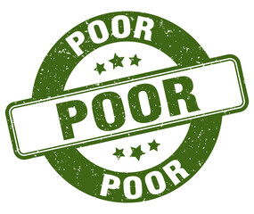 poor stamp. poor label. round grunge sign