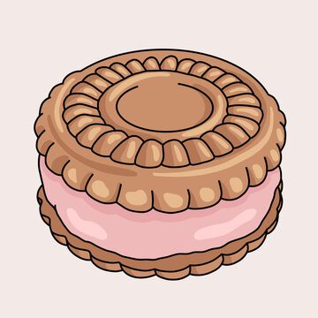 Minimalist Biscuit Dessert Illustration