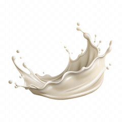 abstract 3d splash of milk or cream with drops isolated on white background