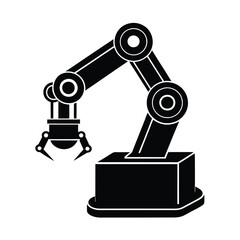 Robotic Arm Silhouette Vector.