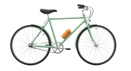 Isolated Light Green Bicycle with Accessories © Laura