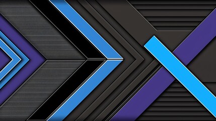 Obraz premium Abstract geometric shapes with blue and purple accents appear on gray backgrounds