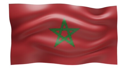 Isolated Rippled Flag of Morocco