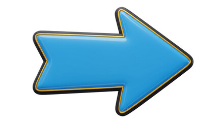 Isolated Glossy Blue Arrow Pointing Right