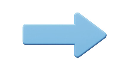 Isolated Simple Pastel Blue Arrow Pointing Right