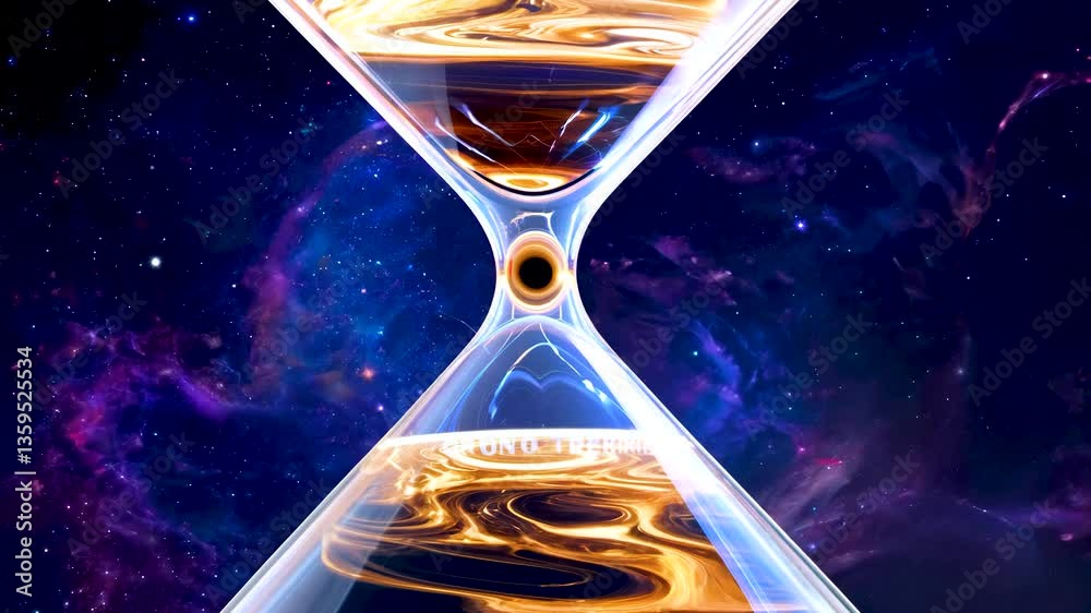 Canvas Prints cosmic time flow in an hourglass amidst the universe