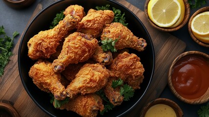 Crispy Fried Chicken Drumsticks Recipe and Food Photography