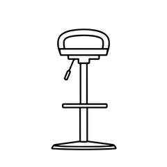 Tall stool, bar stool illustration, transparent background.