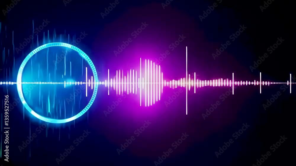 Canvas Prints colorful audio visualization with vibrant sound waves in motion