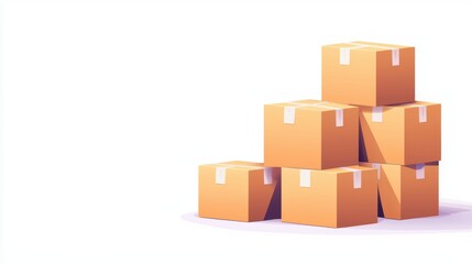 Obraz premium Stacked cardboard boxes in a simple, minimalistic design on a light background, suggesting storage or shipping themes.