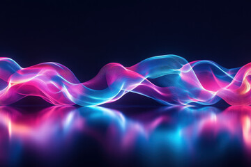 Abstract wave background with colorful lights.