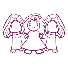 3 Birds Team Bride Girls Three Friends Wedding Fun Design Lover Art Vector Illustration Card T-Shirt Poster Sticker Graphic Print Decorative Drawing Isolated Logo Decoration Symbol Creative Cool Style