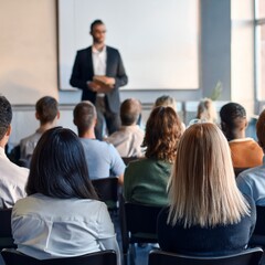 Rede, audience of adults, Vortrag, Präsentation