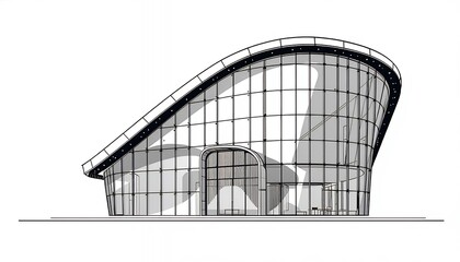 Modern architectural design with glass and steel