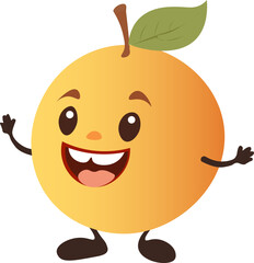 Obraz premium cute smiling cheerful apricot, super fruit
