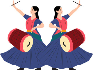 Dollu Kunitha (Karnataka) dance performing