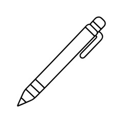 Fototapeta premium Simple line art drawing of a pen on a white background 