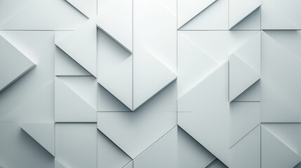 Obraz premium Abstract white geometric pattern background, triangles texture, modern design, ideal for website or presentation