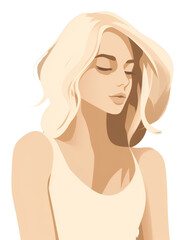 PNG Woman portrait drawing sketch.