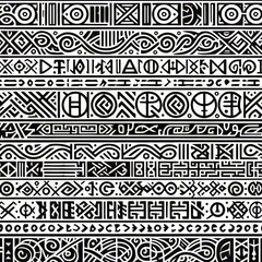 A horizontal band filled with ancient runes or symbols in a line