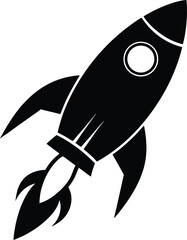 Obraz premium Space Rocket Silhouette Vector Design