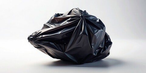 Naklejka premium Minimalist Black Garbage Bag Photography: Simple Waste Disposal Image